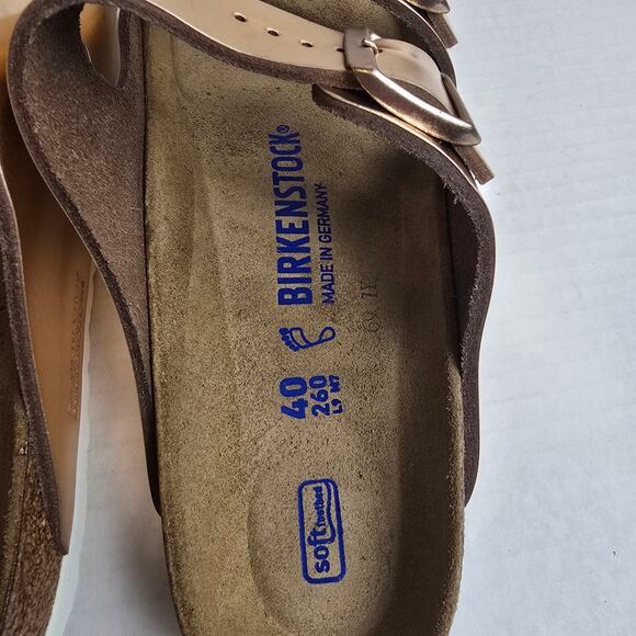 Birkenstock Arizona Size 40/L9/M7 Soft Footbed Metallic Copper Regular Fit - Picture 3 of 4
